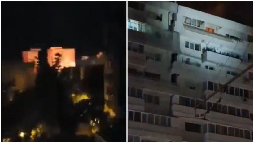 Momentul în care drona a căzut pe blocul din Galați a fost filmat. Oamenii sunt terifiați: „Am crezut că au aruncat o bombă”