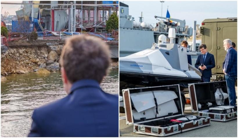 Nicușor Dan a mers în dana 78 din Portul Constanţa, unde a explodat drona: „Am primit o prezentare detaliată a operațiunii desfășurate”