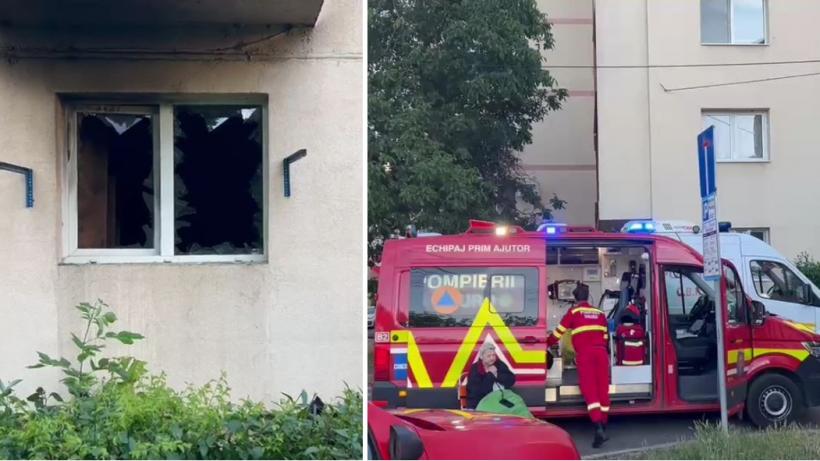 Explozie puternică, urmată de un incendiu, într-un bloc din Timişoara: Mai multe persoane au avut nevoie de îngrijiri medicale