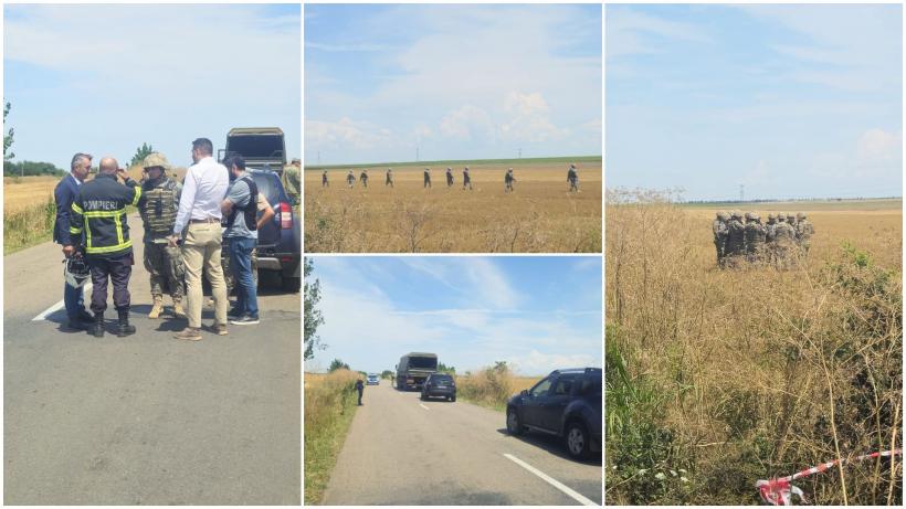 La Padina se caută resturile dronei doborâte de avionul F-16. Sunt zeci de militari și jandarmi implicați, toată zona a fost izolată