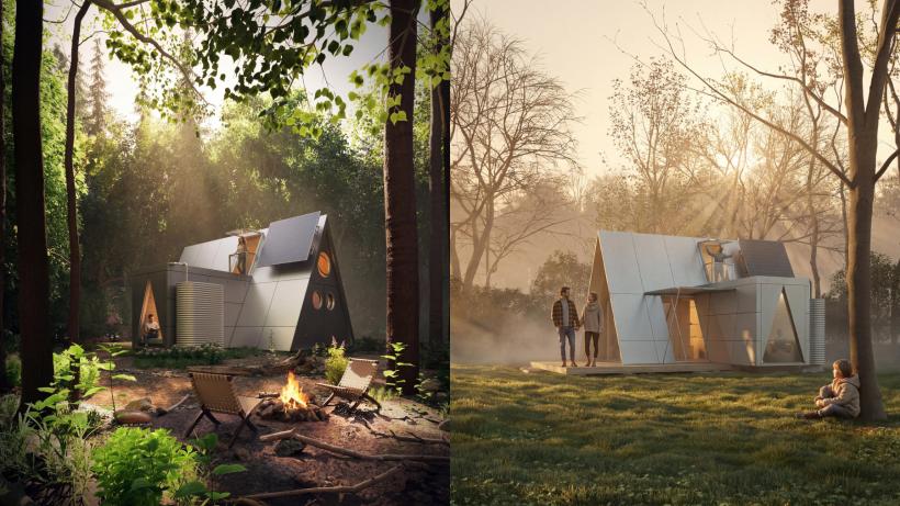 Cum arată micro-casa viitorului: E portabilă, pliabilă și ecologică. Locuința pentru nomazi digitali funcționează fără rețea electrică