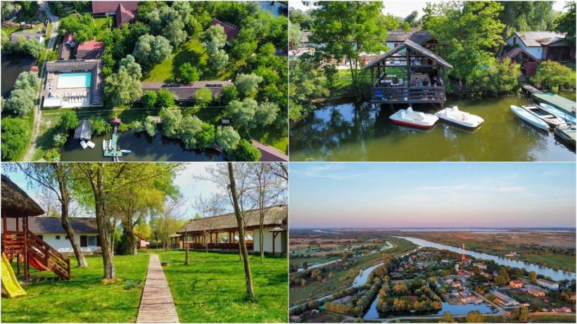 O insulă privată din Delta Dunării se vinde iar prețul tocmai s-a prăbușit. Are locuri de cazare, restaurant și piscină