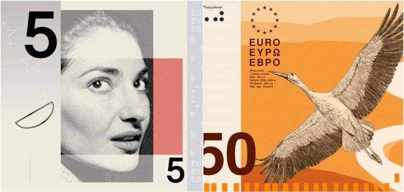 Cum vor arăta noile bancnote euro: Șase milioane de europeni au ales între Beethoven, Maria Callas și berze