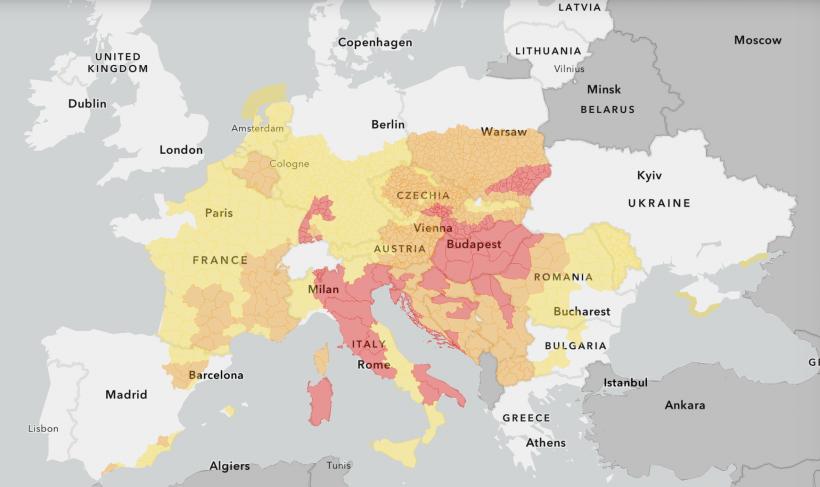 E cod roșu de caniculă în Italia: Aproape toate orașele mari sunt vizate de alerta meteo. Doar două nu au intrat sub „domul de căldură”