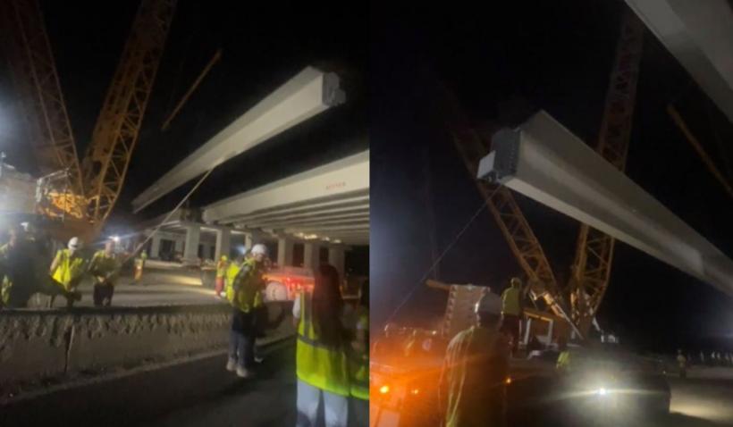 Ultima grindă uriașă a fost montată azi-noapte pe Autostrada A0. Secretar de stat: "Unii n-au crezut, alții ne-au înjurat"