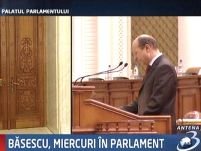 Băsescu vorbeşte în Parlament miercuri 