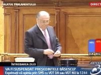 Parlamentul votează soarta preşedintelui Băsescu