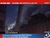 Casă incendiată în centrul Capitalei <font color=red>(VIDEO)</font>
