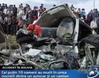 Bolivia. 10 morţi, în urma coliziunii dintre un autocar şi un camion