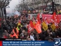 Franţa. Peste 40.000 de oameni au protestat faţă de reforma sistemului de pensii