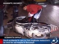 Bucureşti. O motocicletă şi un scuter au provocat două accidente rutiere <font color=red>(VIDEO)</font>