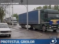 Transportatorii rutieri vor protesta luni în faţa Guvernului şi pe Centura Capitalei