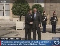George W. Bush şi Nicolas Sarkozy au discutat problema Iranului la Palatul Elysee