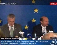 Băsescu şi Tăriceanu la Bruxelles. Discuţiile au vizat tratatul de la Lisbona şi creşterea preţurilor
