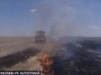 Trafic îngreunat pe Autostrada Bucureşti-Piteşti, din cauza unui incendiu