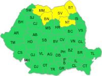 Avertizarea meteo cod galben se prelungeşte pentru judeţele Suceava, Botoşani şi Maramureş