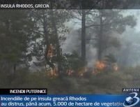 Grecia. Pădurile din insula Rhodos ard de cinci zile