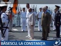 Traian Băsescu a participat la festivităţile prilejuite de vizita fregatei germane Lübeck