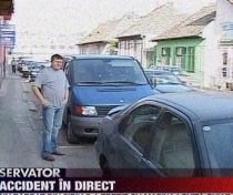 Sibiu. Un şofer, filmat în timp ce a tamponat o maşină şi a fugit