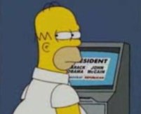 Votul la americani. Homer Simpson votează Obama sau McCain? Obama! Ba McCain!