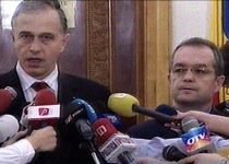 Boc şi Geoană s-au întâlnit cu Băsescu la Cotroceni pentru supervizarea listei de miniştri