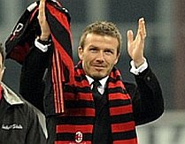 Nerăbdător să joace pentru AC Milan, Beckham a fost pe San Siro la meciul cu Udinese