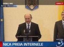 Băsescu: Dan Nica să cureţe ministerul de Interne de persoane care nu îşi au locul acolo
