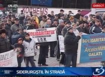 Angajaţii Arcelor Mittal, miting de protest faţă de decizia conducerii de a-i trimite în şomaj tehnic