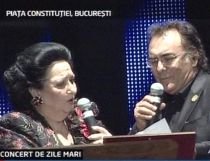 Duet de zile mari în Piaţa Constituţiei. 5.000 de români i-au ascultat pe Montserrat Caballe şi Al Bano (VIDEO)