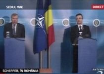 Cristian Diaconescu l-a primit pe Secretarul general al NATO, în ultima vizită la Bucureşti (VIDEO)