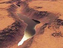 Un canion şi un fost lac, descoperite pe Marte (FOTO)