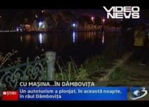 Maşină la apă: Un autoturism a aterizat în Dâmboviţa (VIDEO)