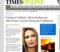 Times: Berlusconi i-a oferit unei prostituate un loc în Parlamentul European în schimbul favorurilor sexuale