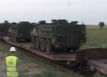 Blindate "Stryker", la Constanţa: 35 de transportoare au ajuns în baza militară de la Mihail Kogălniceanu