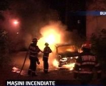 Trei maşini au ars duminică noapte în Capitală. Pompierii cred că focul a fost pus intenţionat (VIDEO)