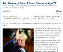 Senatorul Ted Kennedy, fratele lui J.F. Kennedy a murit de cancer, la 77 de ani