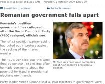Presa internaţională: "Guvernul român s-a prăbuşit"