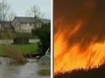 Anglia şi Australia, devastate de inundaţii, respectiv incendii (VIDEO)