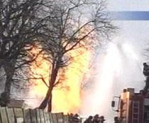 Explozie urmată de incendiu la o staţie de gaz la Sibiu