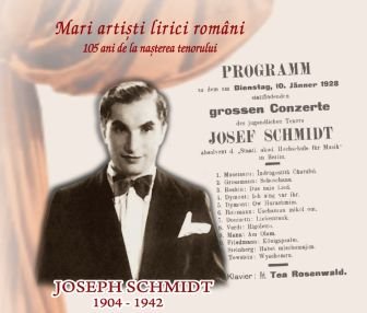 Marele tenor român Joseph Schmidt, omagiat printr-un întreg poştal la 105 ani de la naşterea lui