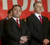 Geoană, despre banner-ul violet "garantat Vanghelie": Tehnica lui Băsescu prinde şi la PSD