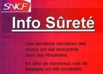 Afiş xenofob în trenurile din Franţa: "Feriţi-vă de hoţii de bagaje români!" (FOTO)