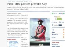 O reclamă cu Hitler în uniformă roz îi infurie pe locuitorii din Palermo