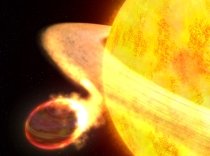 Planetă ?devorată? de steaua în jurul căreia orbitează, suprinsă cu ajutorul telescopului Hubble (FOTO)