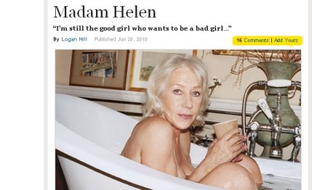 Actriţa Helen Mirren a pozat topless la vârsta de 64 de ani 