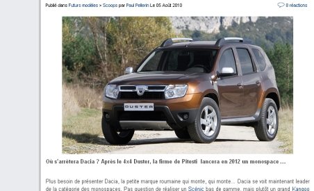 Dacia pregăteşte lansarea unui concept de monovolum apropiat de Renault Kangoo, scrie presa din Franţa