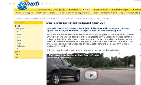 Dacia Duster, testată de olandezi: Versiunea 4X2 devine instabilă la manevre bruşte efectuate la 65 km/h (VIDEO)