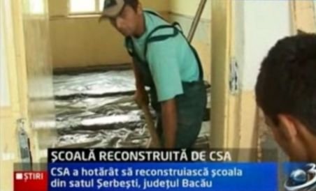 CSA reconstruieşte o şcoală distrusă de inundaţii (VIDEO)