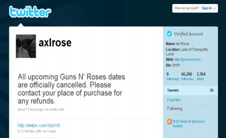 Axl Rose: Toate concertele următoare ale Guns N' Roses sunt anulate oficial