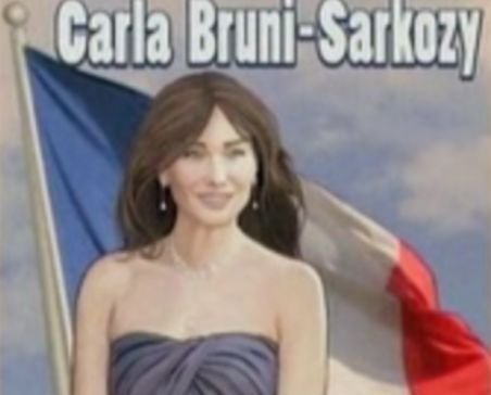 Prima doamnă a Franţei, Carla Bruni, a devenit eroină de benzi desenate